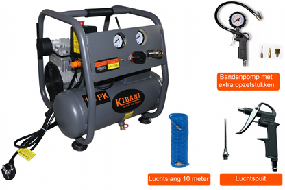 Kibani stille compressor 6 Liter - SET