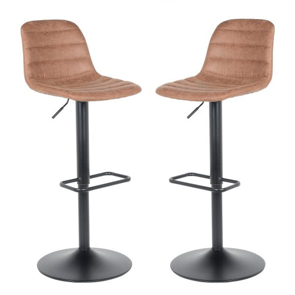 Bar stool Helsinki - Light brown - Leather