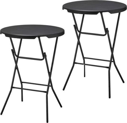 Standing table black 80 cm per 2 in box