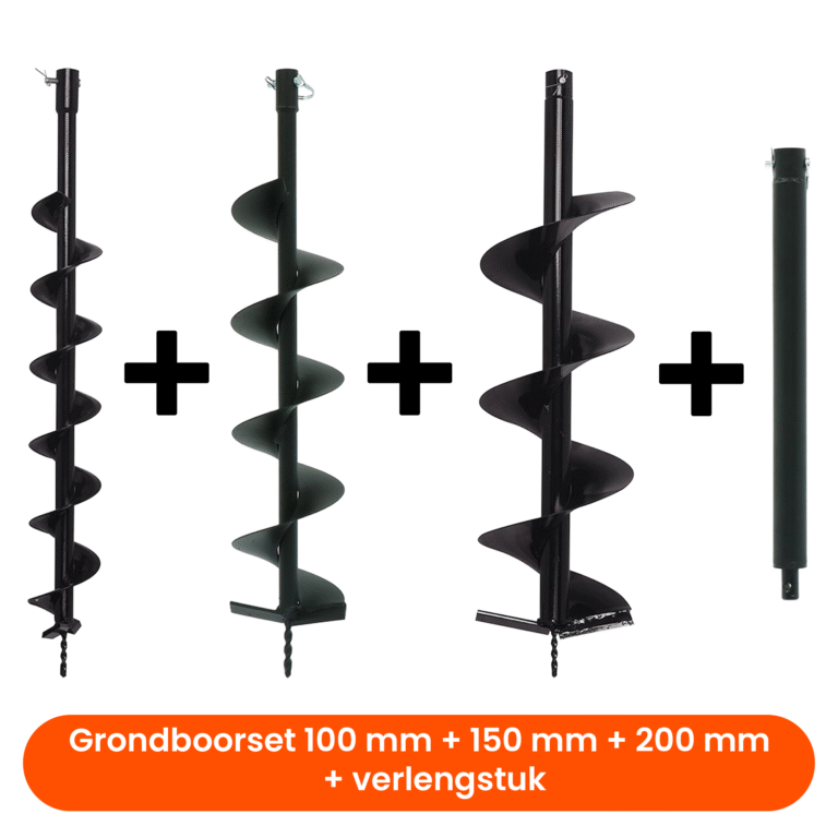 Kibani Grondborenset 100 mm + 150 mm + 200 mm + verlengstuk