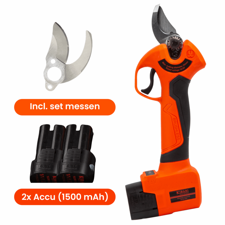 Kibani Accu Takkenschaar 16.8V incl. 2 accu's en extra set mesjes