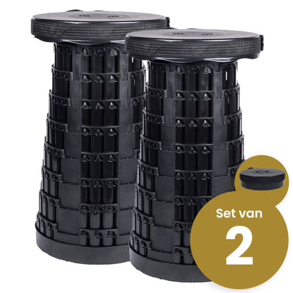 Alora Opvouwbare kruk extra strong zwart per 2