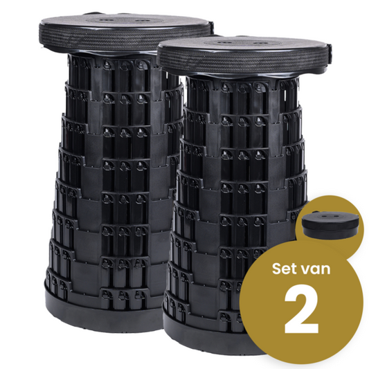 Alora Opvouwbare kruk extra strong zwart per 2