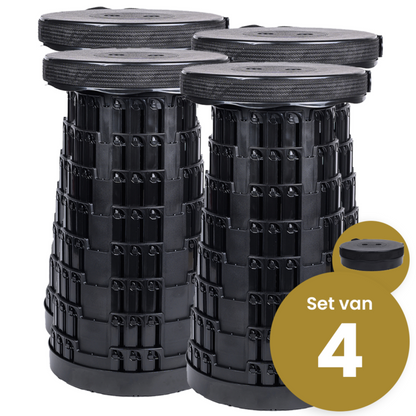 Alora Opvouwbare kruk extra strong zwart per 4