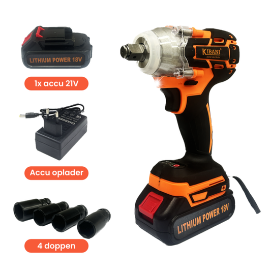Kibani Accu Slagmoersleutel 18V - 1 accu