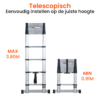 Kibani Telescoopladder 3,80m Zilver