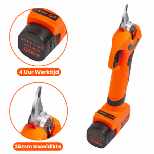 Kibani Accu Takkenschaar 16.8V incl. 2 accu's en extra set mesjes