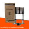Kibani Telescoopladder 3,80m Zilver
