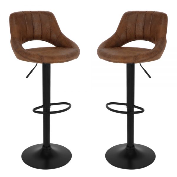 Bar stool industrial dark brown