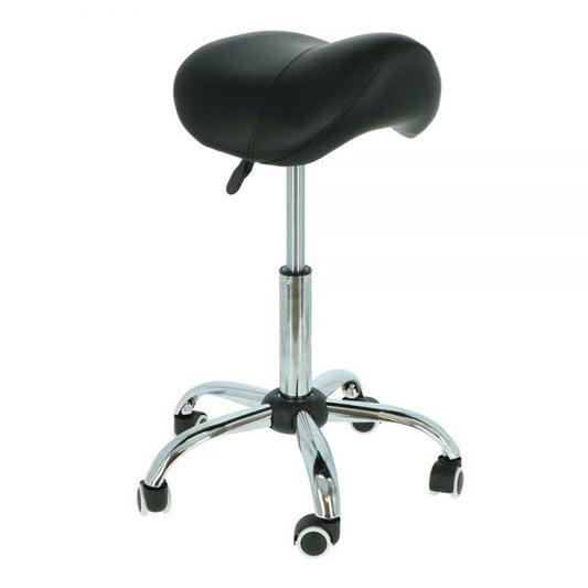 Saddle stool black/chrome