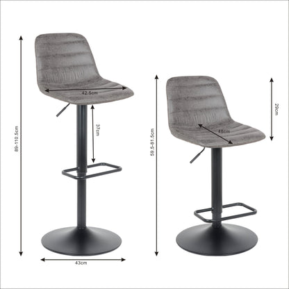 Bar stool Helsinki - dark gray - Leather