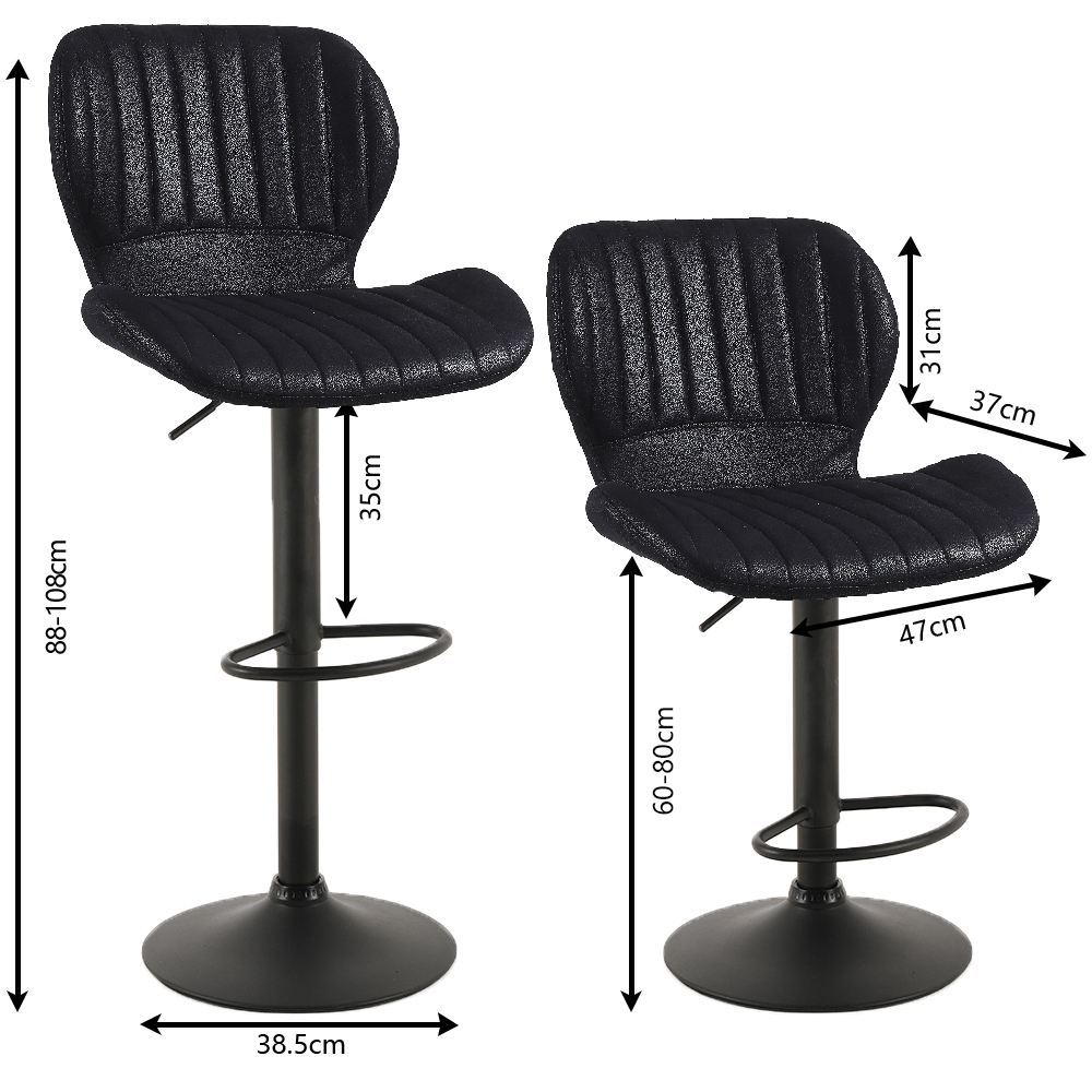 Bar stool Mike black (per 2)