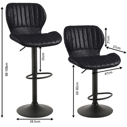 Bar stool Mike black (per 2)