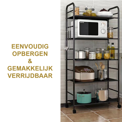 Kitchen trolley Black on wheels