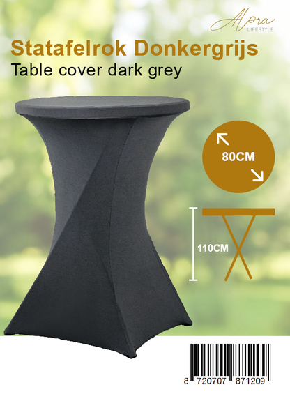 Standing table skirt dark gray 80 cm