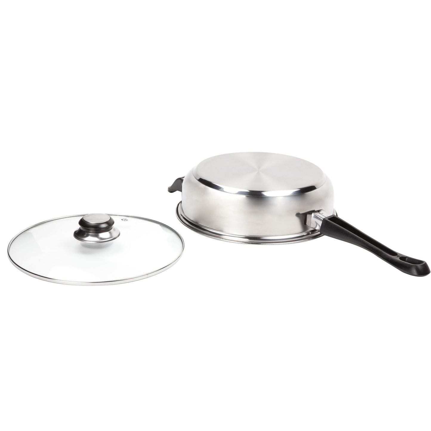 12-piece stainless steel pan set