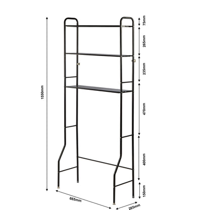 Washing machine storage rack black