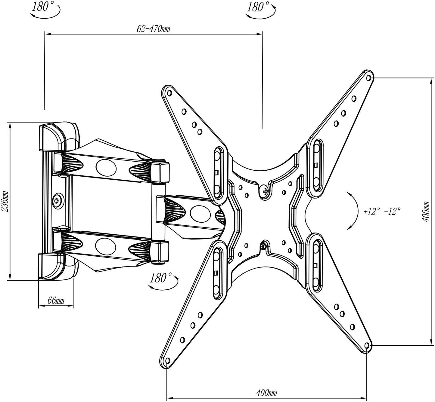 TV Bracket swing 13-65 inches