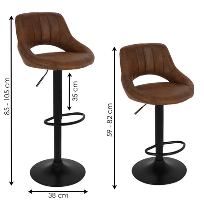 Bar stool industrial dark brown