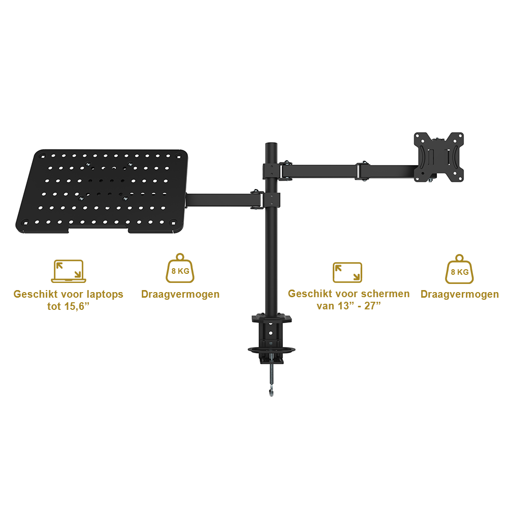 Monitor arm with laptop stand