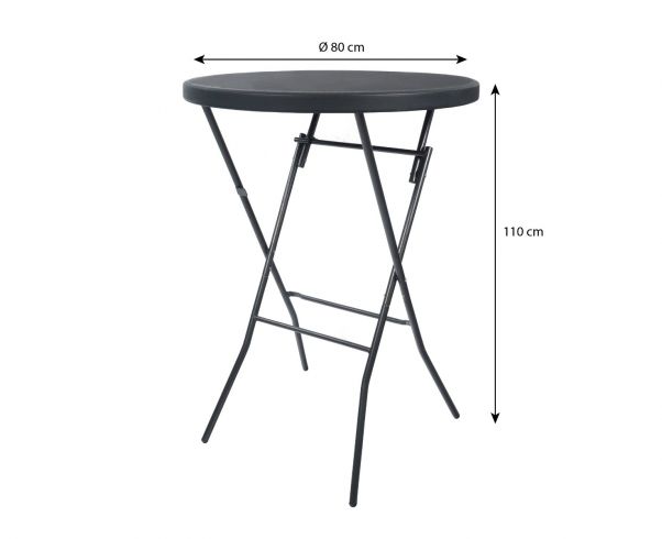 Standing table black 80 cm per 2 in box