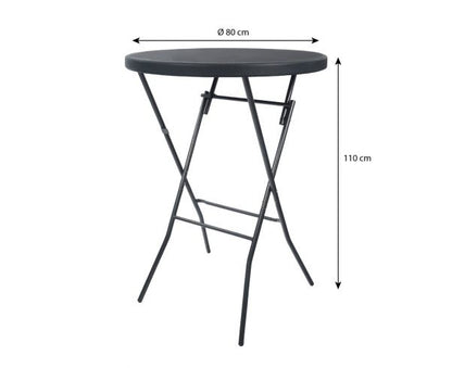 Standing table black 80 cm per 2 in box