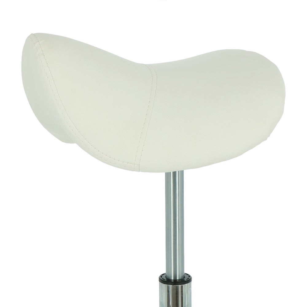 Saddle stool white/chrome