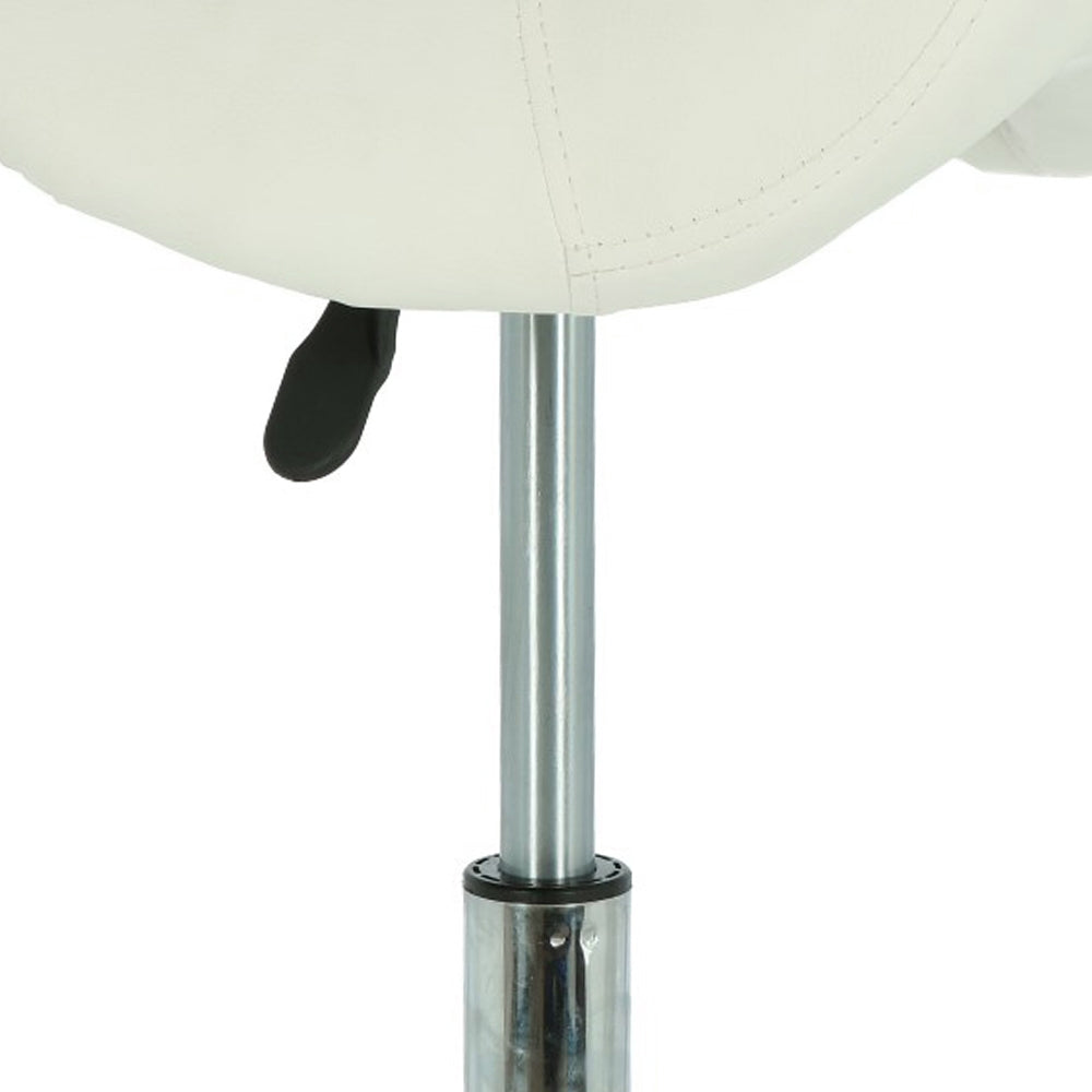 Saddle stool white/chrome