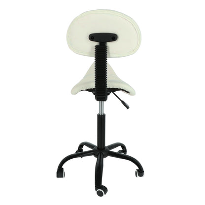 Saddle stool with backrest white