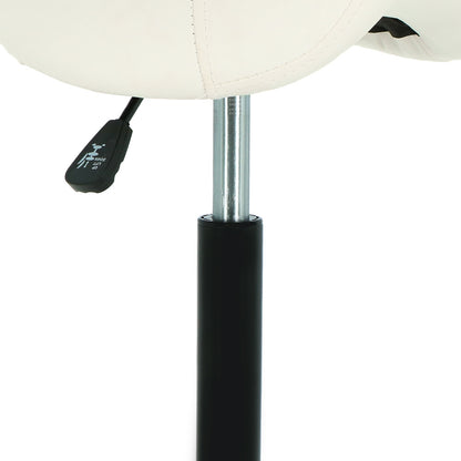 Saddle stool with backrest white