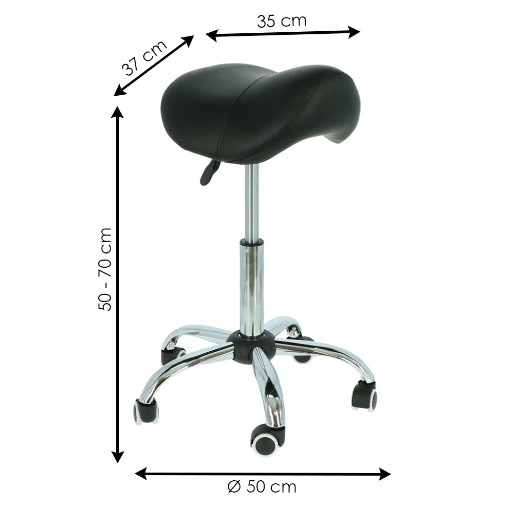 Saddle stool black/chrome