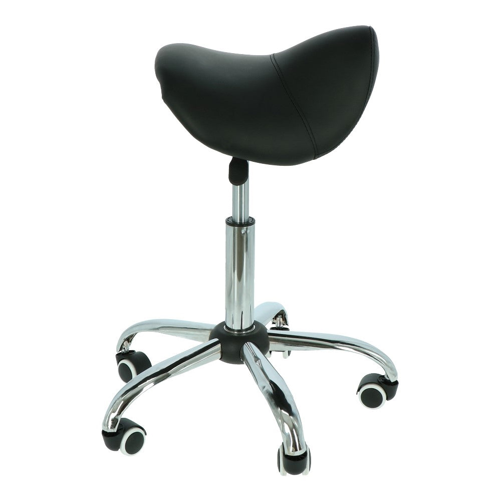 Saddle stool black/chrome