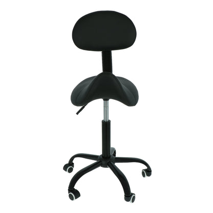 Saddle stool black + backrest