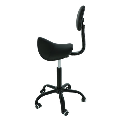 Saddle stool black + backrest