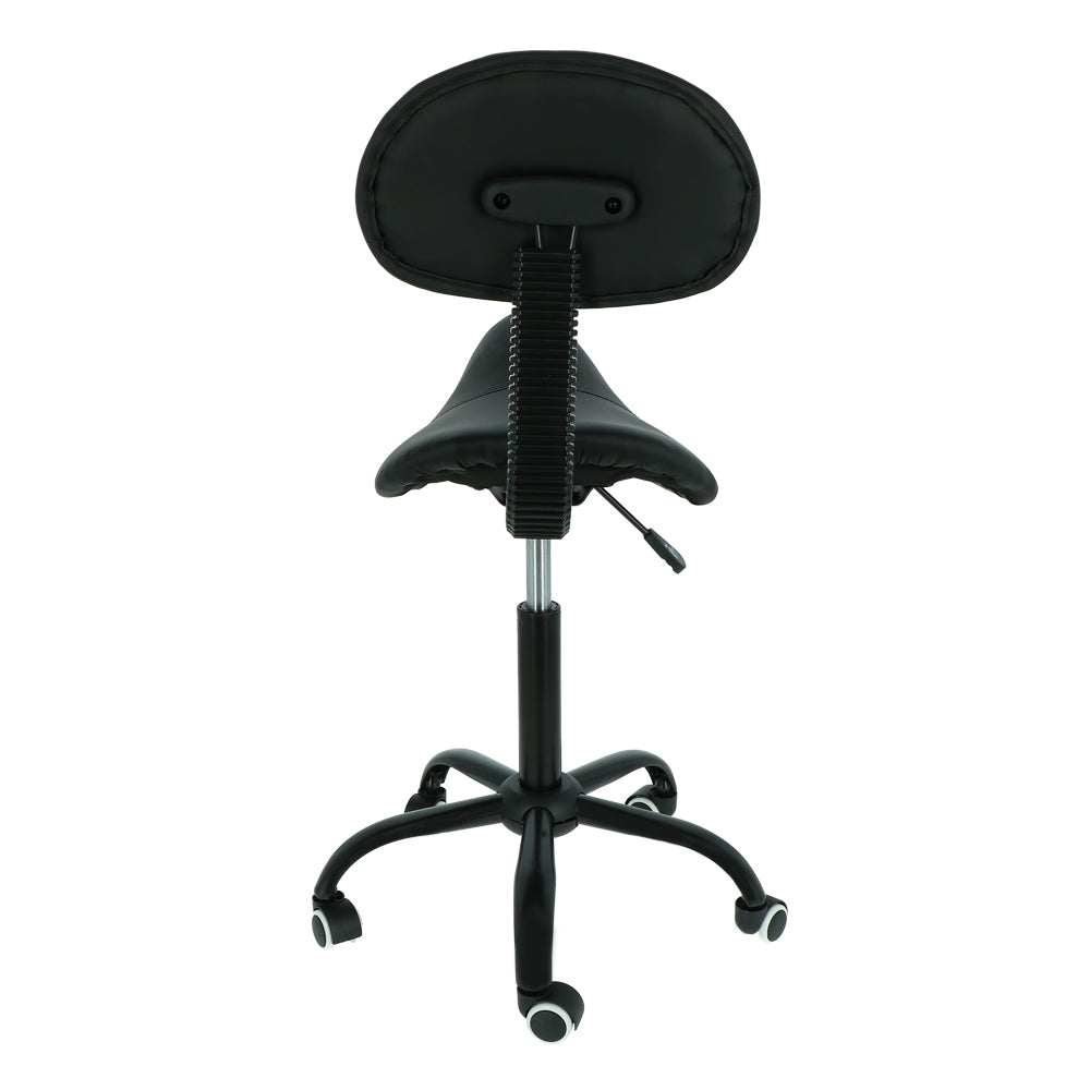 Saddle stool black + backrest