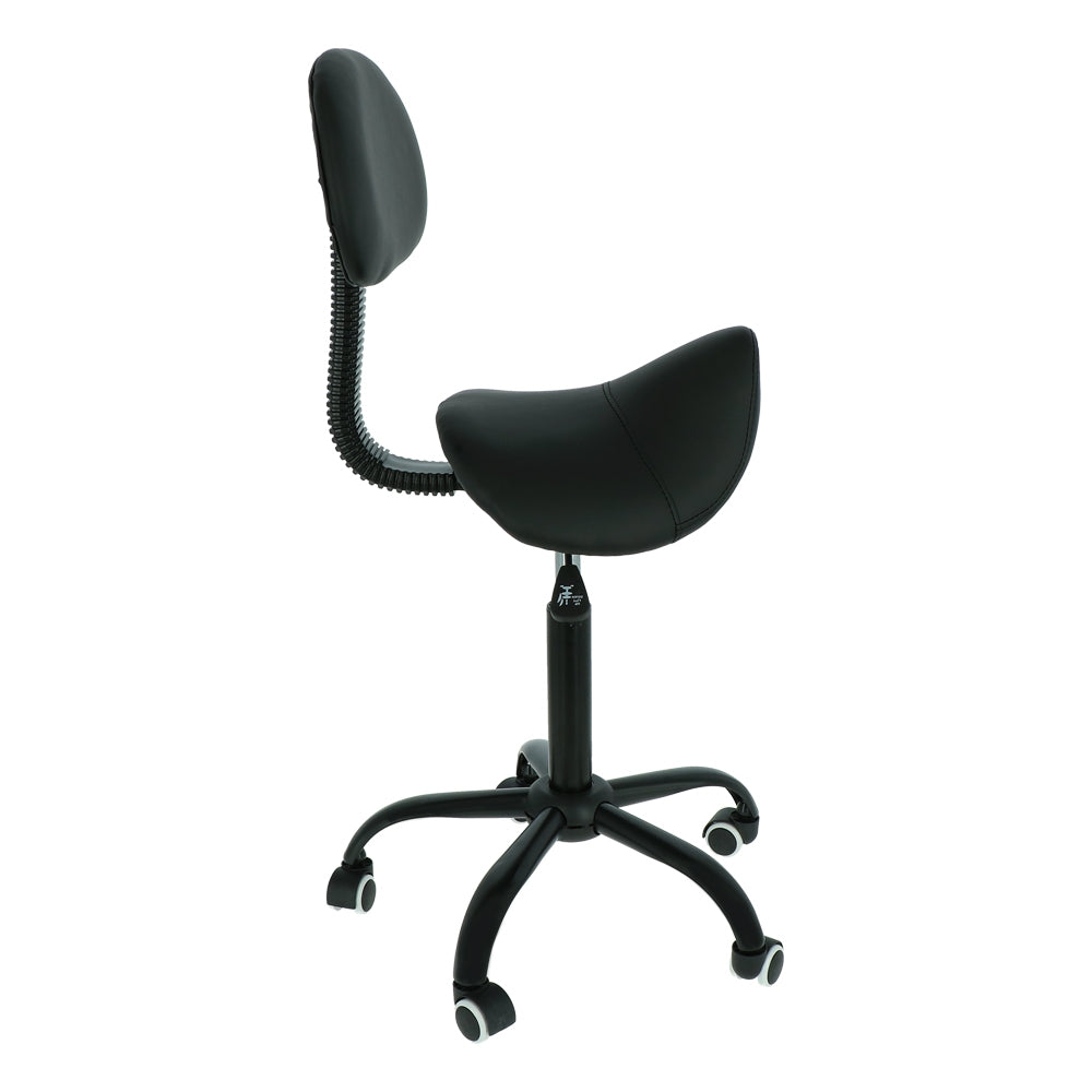 Saddle stool black + backrest